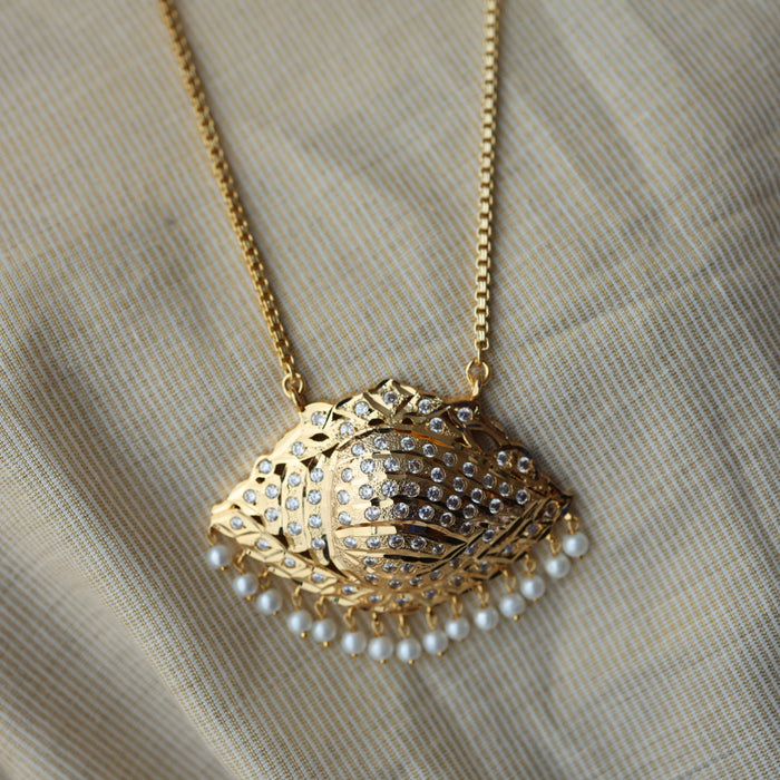 Heritage gold plated padakam necklace with earrings HP6702