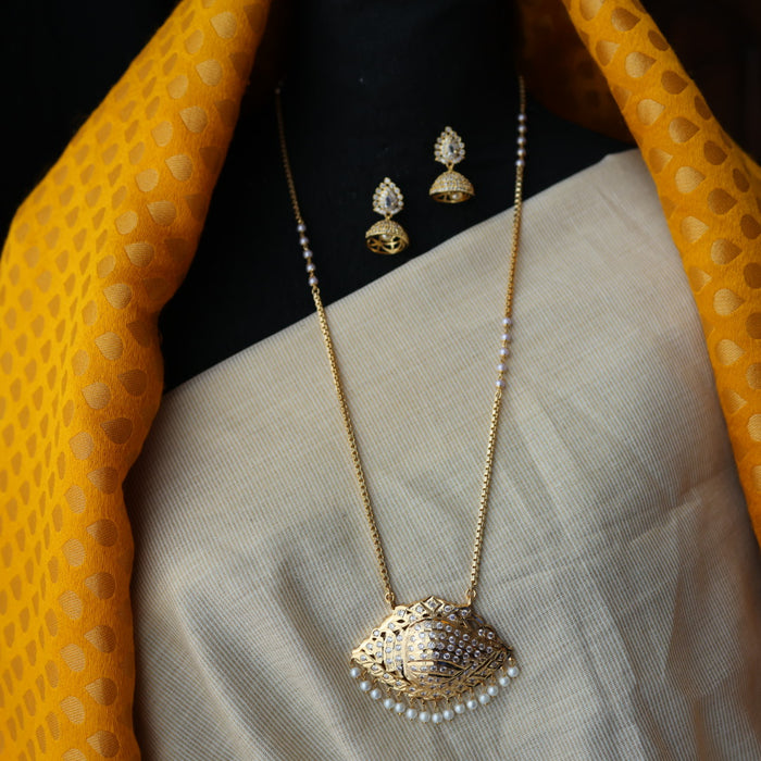Heritage gold plated padakam necklace with earrings HP6702