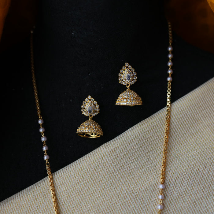 Heritage gold plated padakam necklace with earrings HP6702