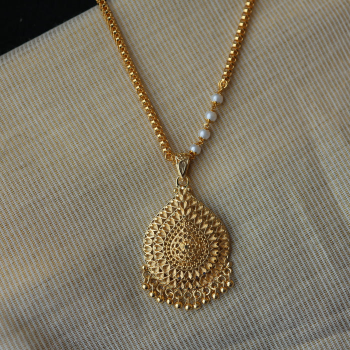 Heritage gold plated padakam necklace set HP699