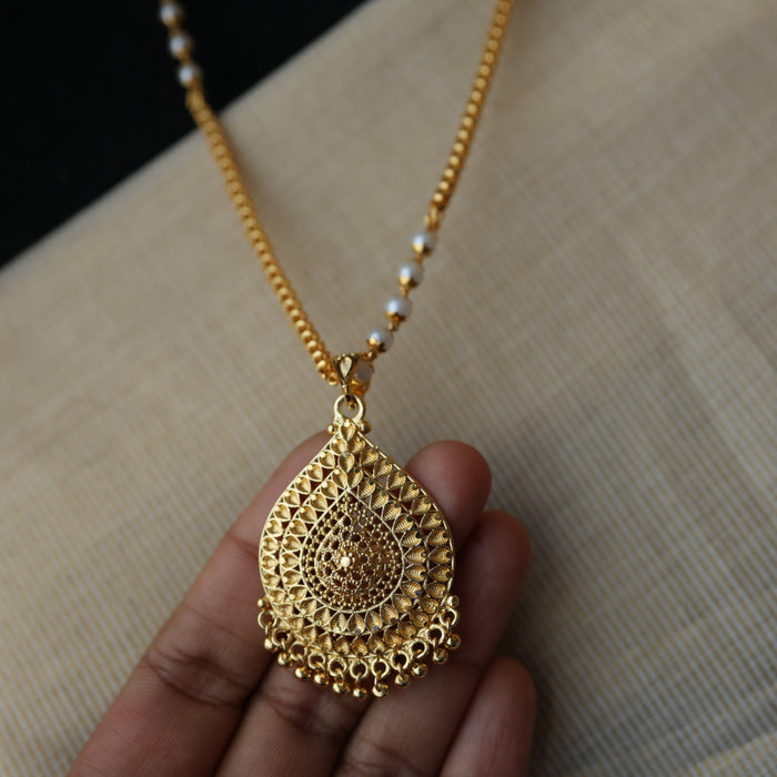 Heritage gold plated padakam necklace set HP699