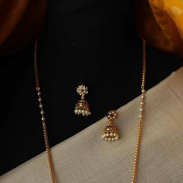 Heritage gold plated gold padakam necklace with earrings HP302