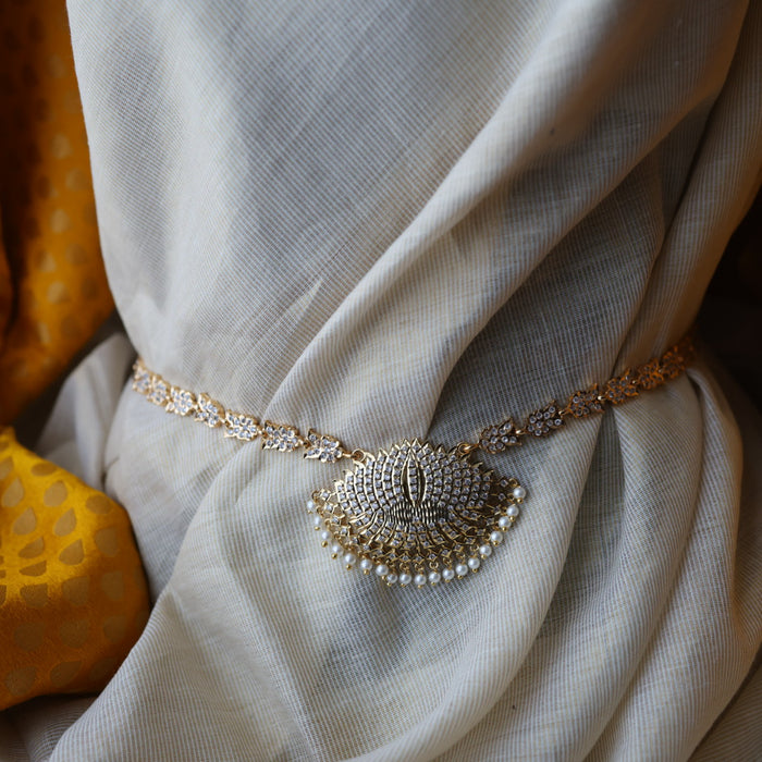 Heritage gold and plated white stone waistchain HW3243