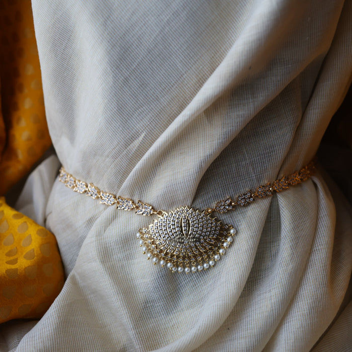 Heritage gold and plated white stone waistchain HW3243