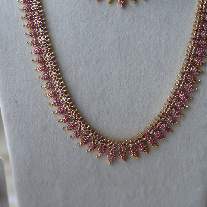 Heritage gold plated long and short necklace with earrings HPS1485