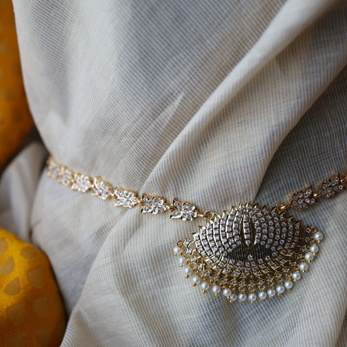 Heritage gold and plated white stone waistchain HW3243