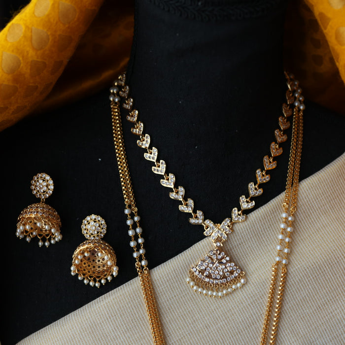 Heritage gold plated padakam necklace set with earrings HP692