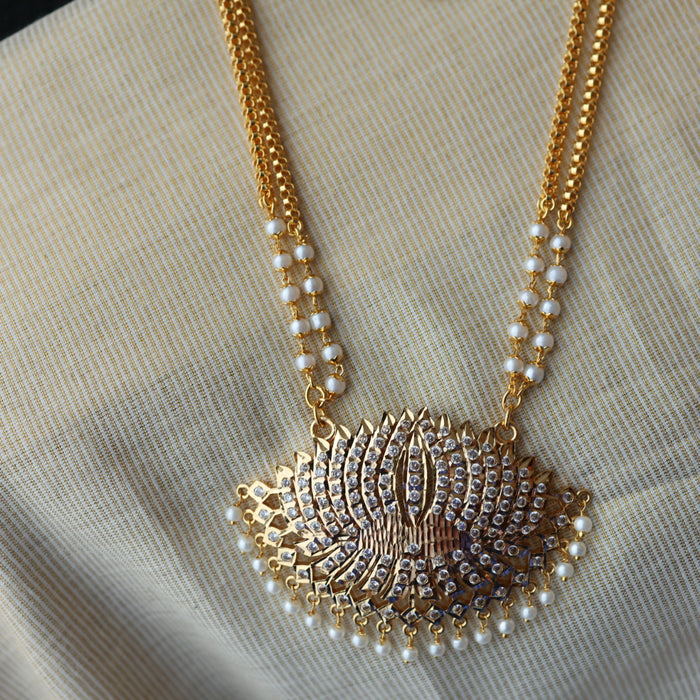 Heritage gold plated padakam necklace set with earrings HP692