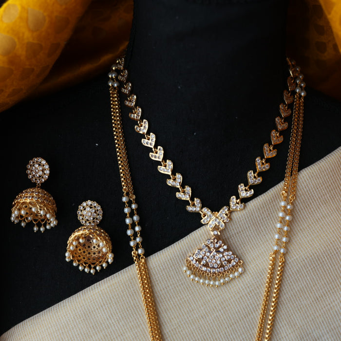 Heritage gold plated padakam necklace set with earrings HP692