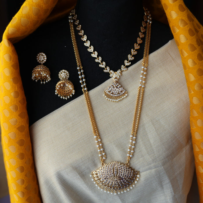 Heritage gold plated padakam necklace set with earrings HP692