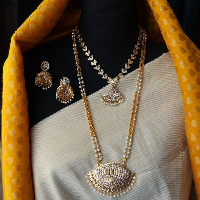 Heritage gold plated padakam necklace set with earrings HP692