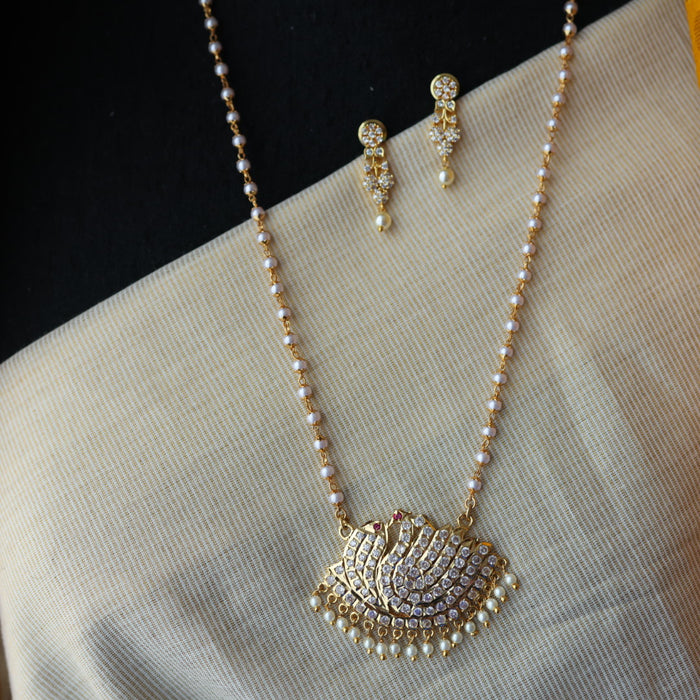 Heritage gold plated padakam necklace with earrings HP6705