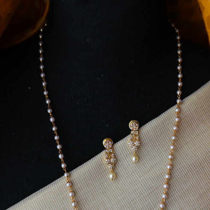 Heritage gold plated padakam necklace with earrings HP6705