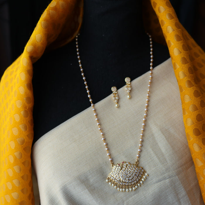 Heritage gold plated padakam necklace with earrings HP6705