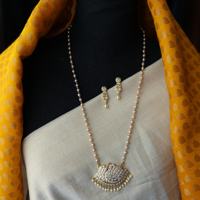 Heritage gold plated padakam necklace with earrings HP6705