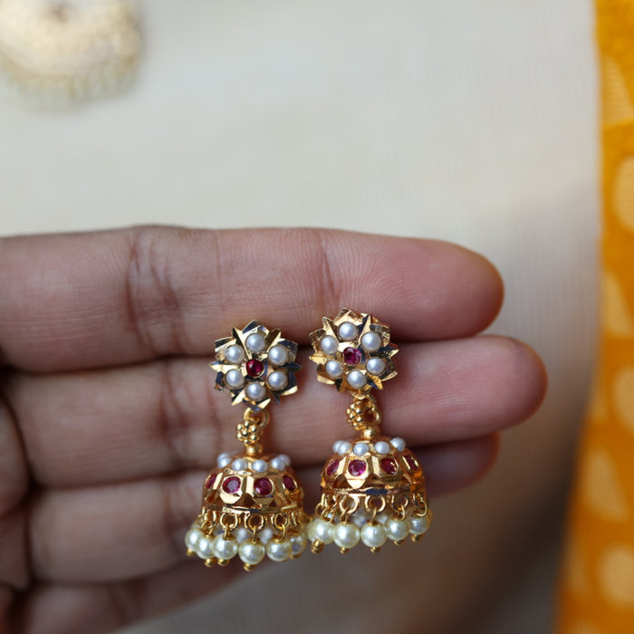 Heritage gold plated short necklace with earrings H6789