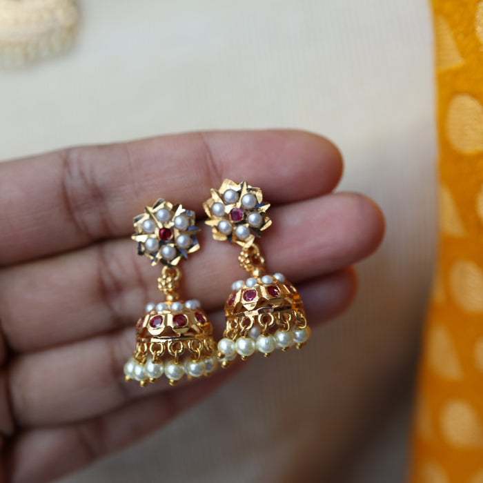 Heritage gold plated short necklace with earrings H688