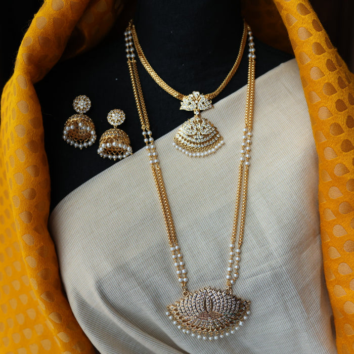 Heritage gold plated padakam necklace set with earrings HP691