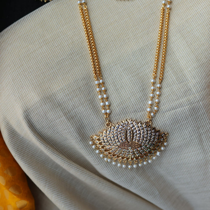 Heritage gold plated padakam necklace set with earrings HP691