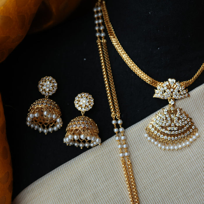 Heritage gold plated padakam necklace set with earrings HP691