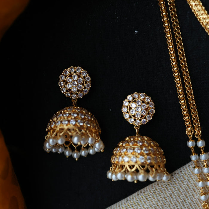 Heritage gold plated padakam necklace set with earrings HP691