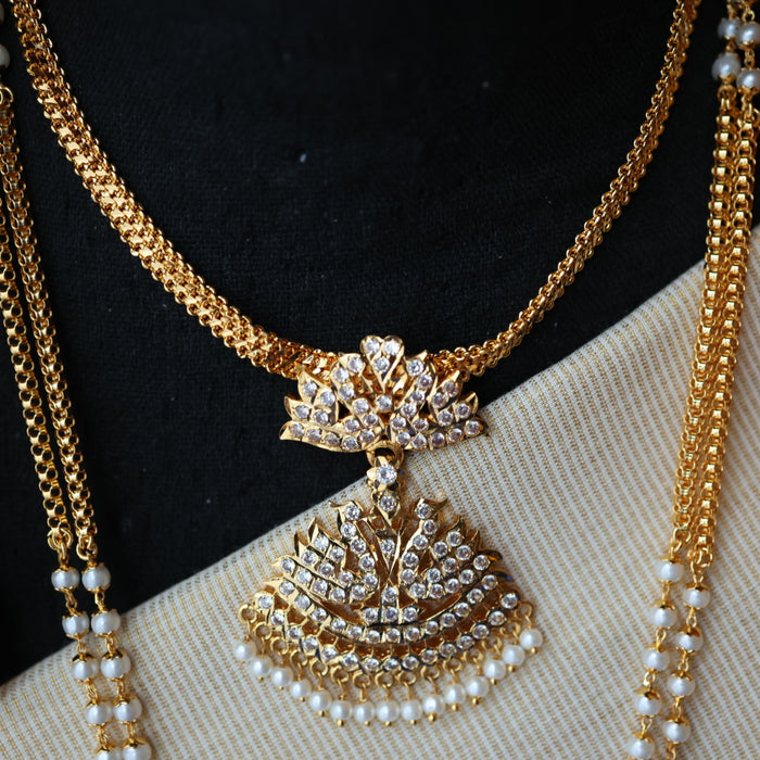 Heritage gold plated padakam necklace set with earrings HP691