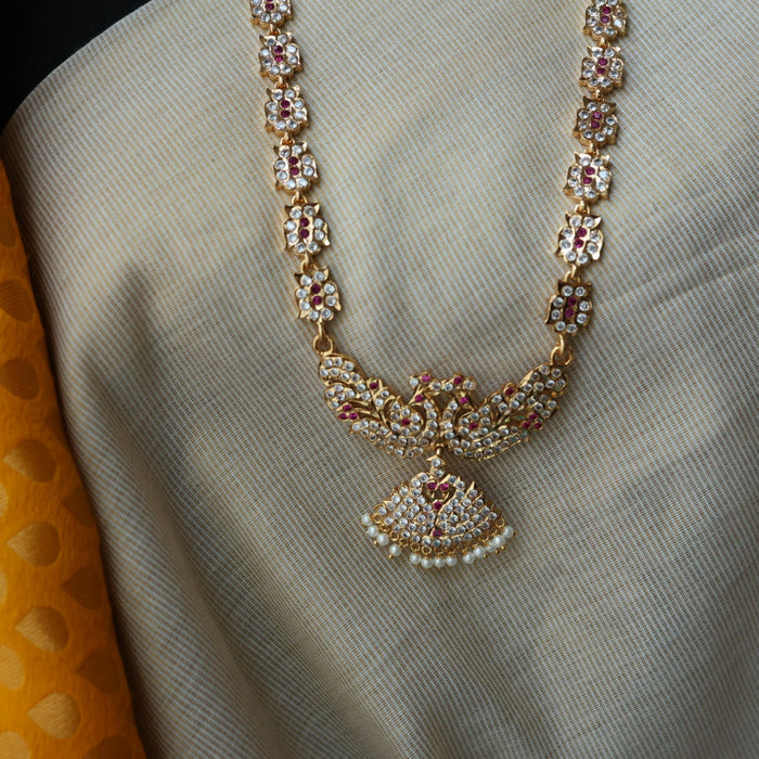 Heritage gold plated padakam necklace set with earrings HP6923