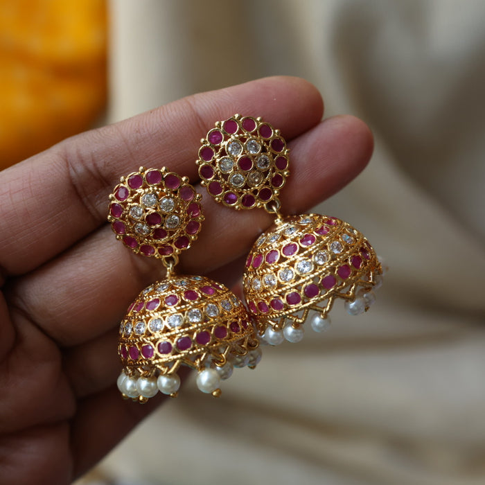 Heritage gold plated padakam necklace set with earrings HP6923