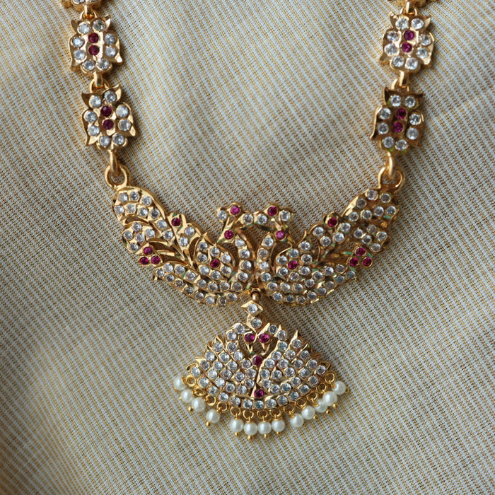 Heritage gold plated padakam necklace set with earrings HP6923