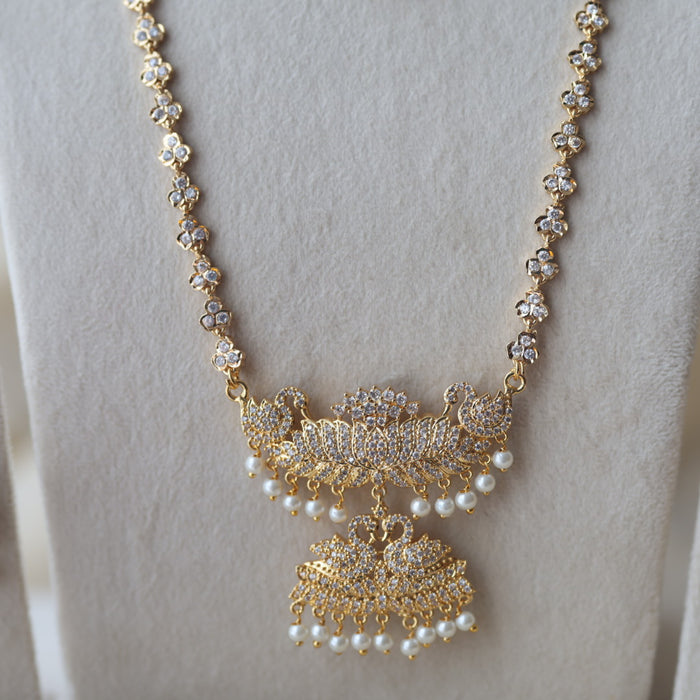 Heritage gold plated short and long padakam set necklace HPS1282