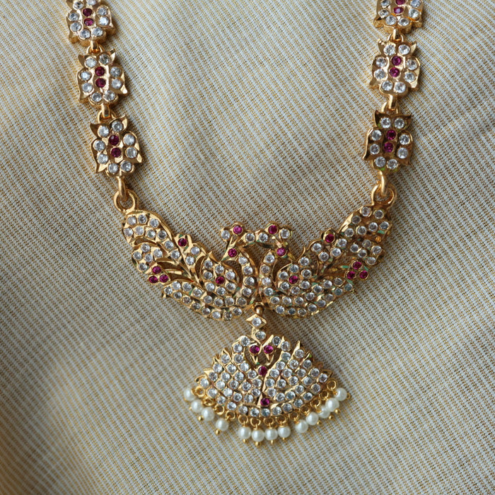 Heritage gold plated padakam necklace set with earrings HP6923