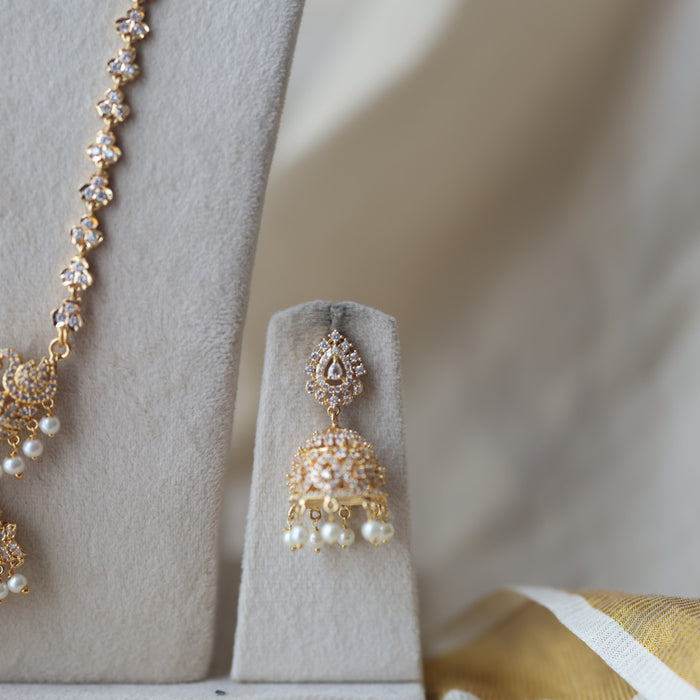 Heritage gold plated short and long padakam set necklace HPS1282