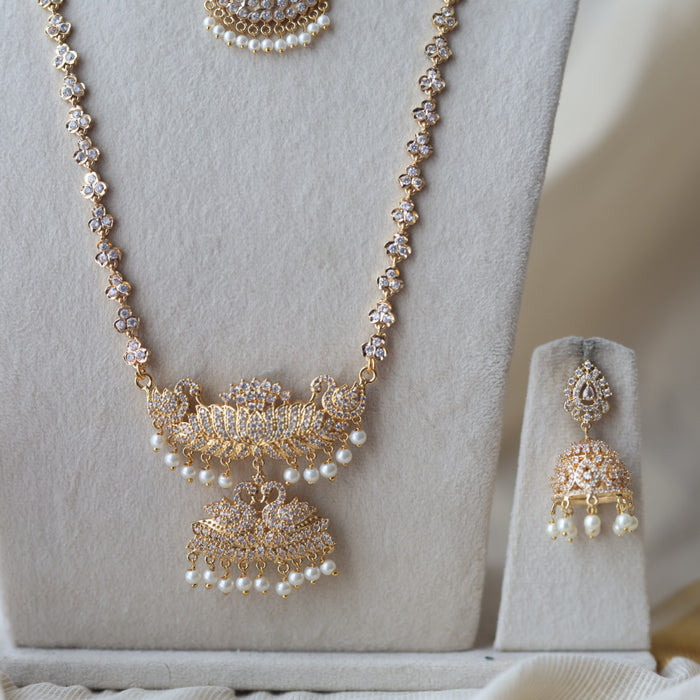 Heritage gold plated short and long padakam set necklace HPS1282