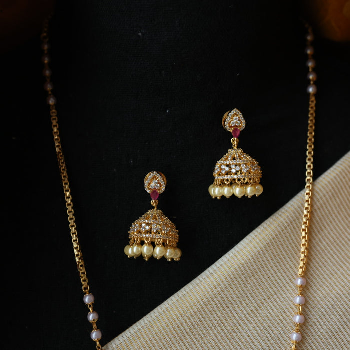 Heritage gold plated padakam necklace with earrings HP6933