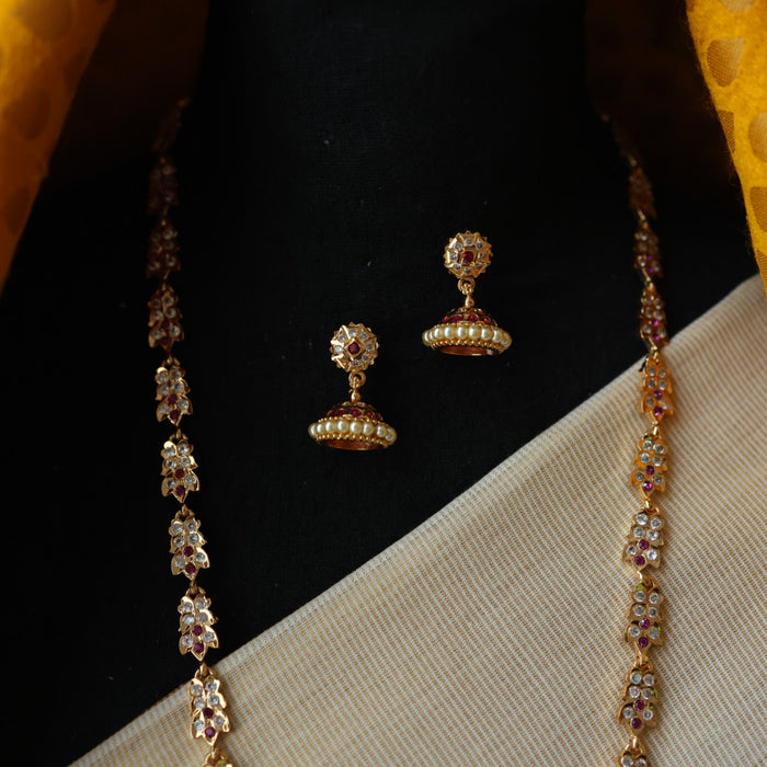 Heritage gold plated padakam necklace with earrings HP6927