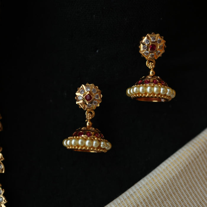 Heritage gold plated padakam necklace with earrings HP6927