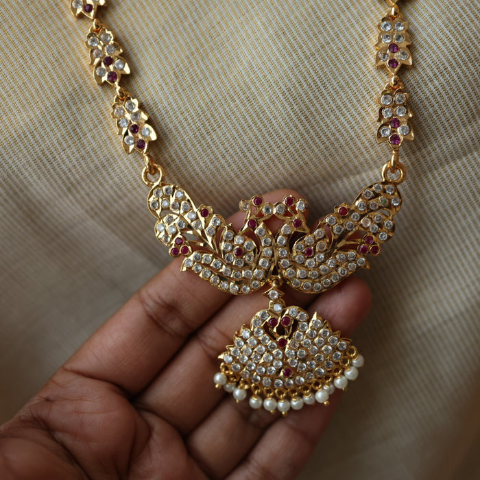 Heritage gold plated padakam necklace with earrings HP6927