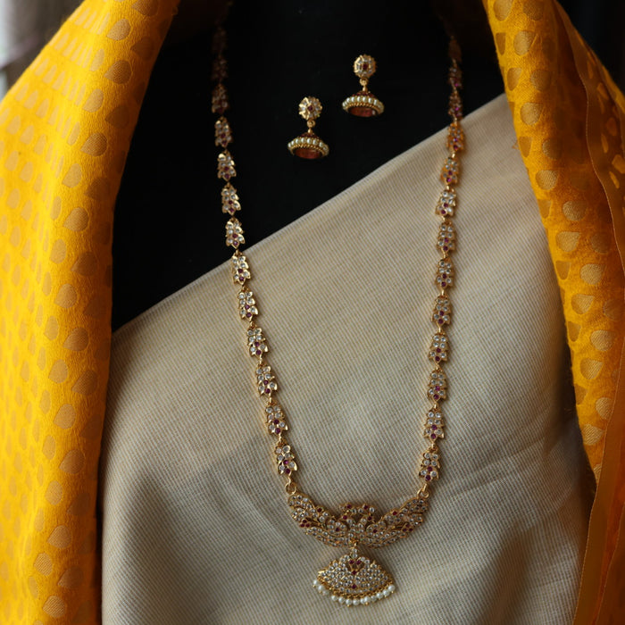 Heritage gold plated padakam necklace with earrings HP6927