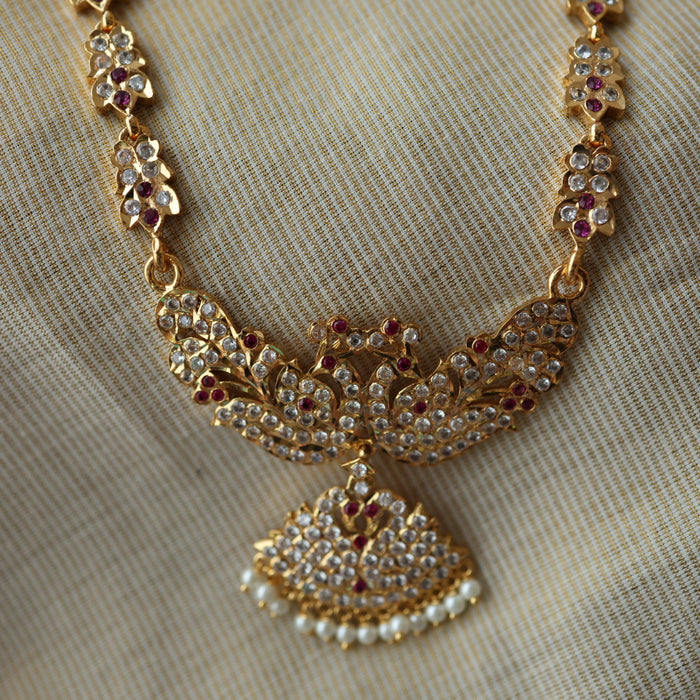 Heritage gold plated padakam necklace with earrings HP6927