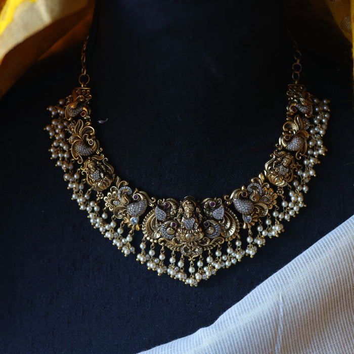 Antique temple design short necklace with earrings SS112567