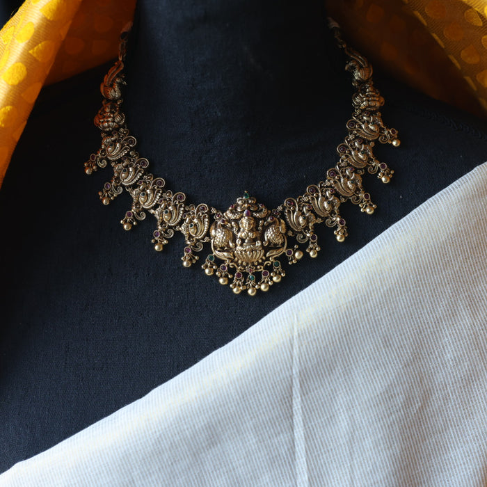 Antique temple design short necklace with earrings SS116543
