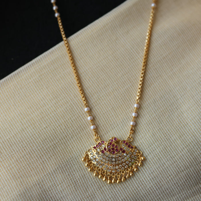 Heritage gold plated padakam long necklace HP017
