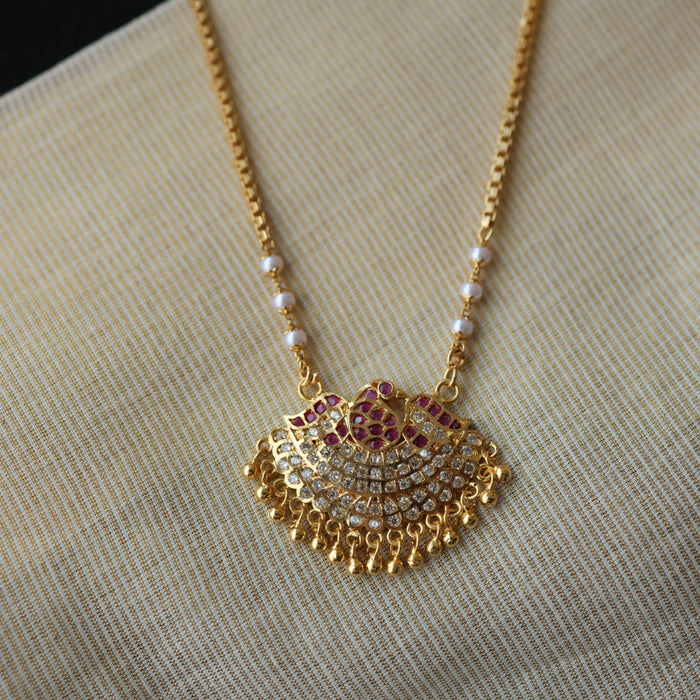 Heritage gold plated padakam long necklace HP017