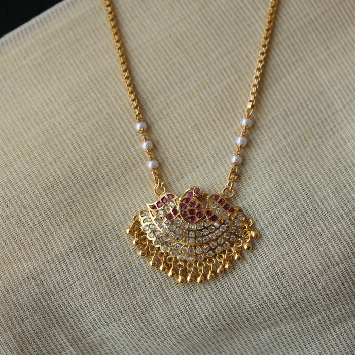 Heritage gold plated padakam long necklace HP017