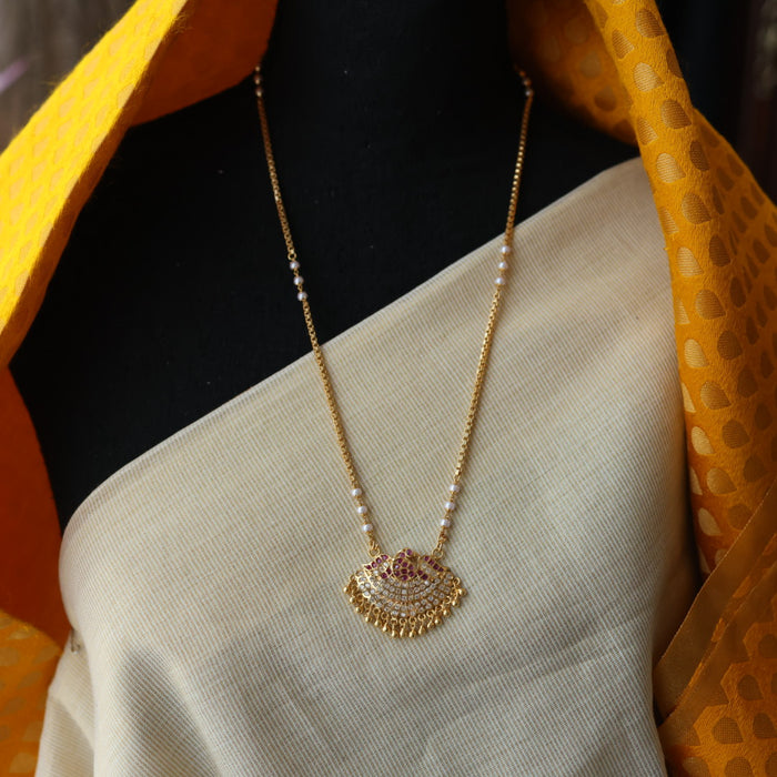 Heritage gold plated padakam long necklace HP017