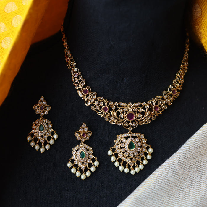 Antique simple design short necklace TTS4987