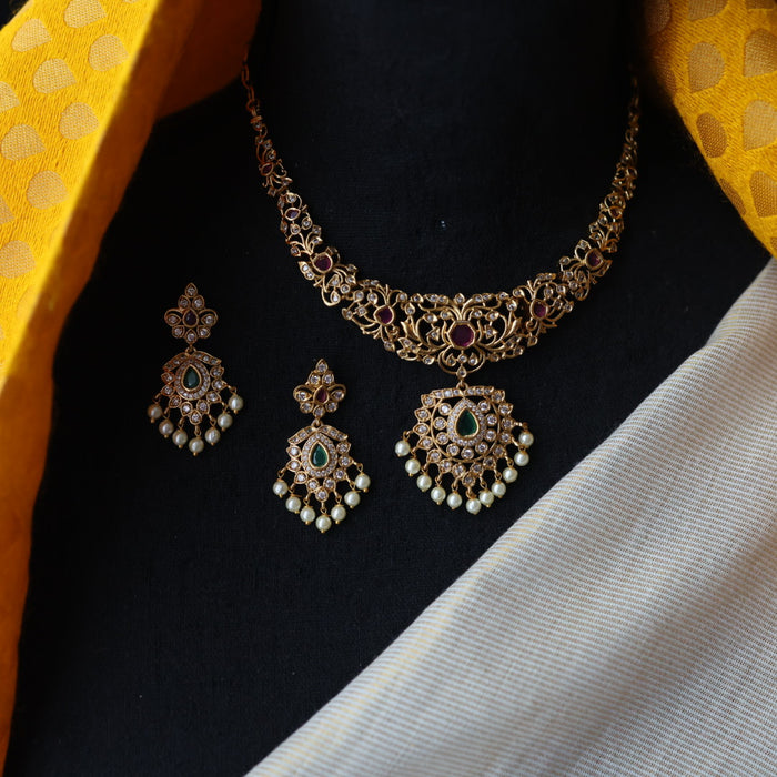 Antique simple design short necklace TTS4987