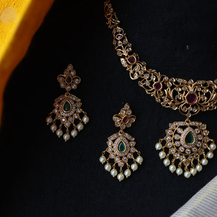 Antique simple design short necklace TTS4987