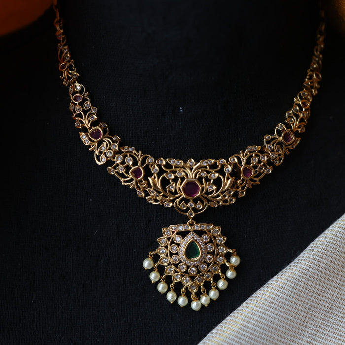 Antique simple design short necklace TTS4987