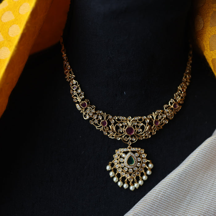 Antique simple design short necklace TTS4987